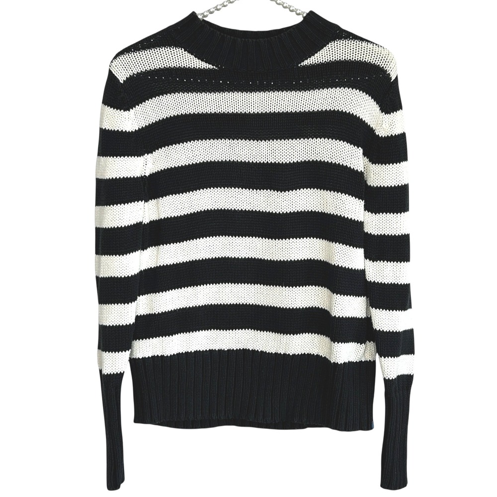 Kule Tatum Crewneck Sweater XS Preppy Nautical Stripe Coastal Knit Designer Lux